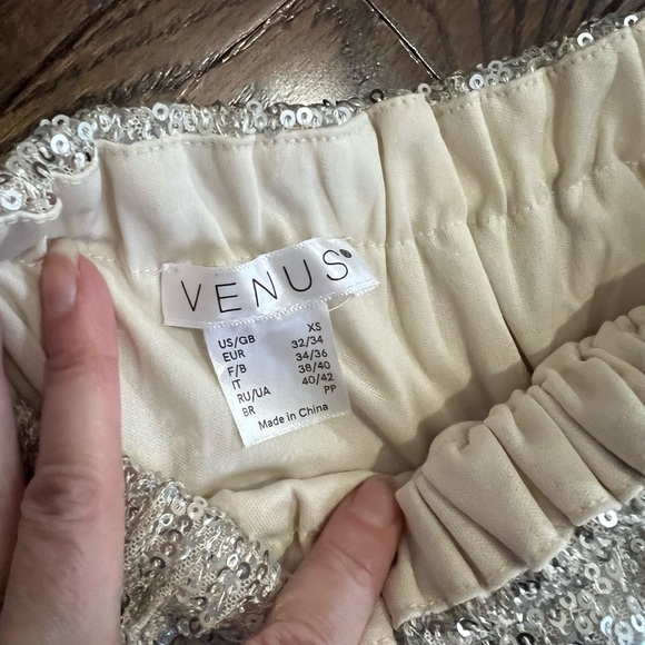 Champagne Sequin Off-Shoulder Dress by Venus - Picture 2 of 6